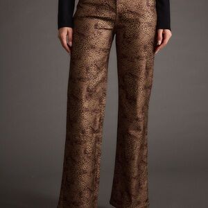 After Hours Vintage Leopard Print Wide-Leg Pants (XS)